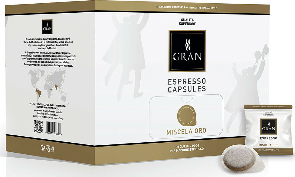 Gran Caffe Κάψουλες Espresso Miscela Oro Συμβατές με Μηχανή E.S.E. Pod