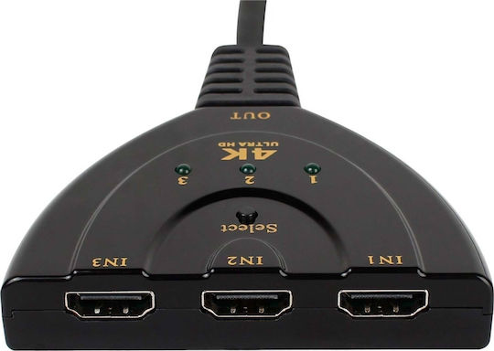 Pigtail 3D UHD 3 είσοδοι/1 έξοδος HDMI Switch 04.004.0034