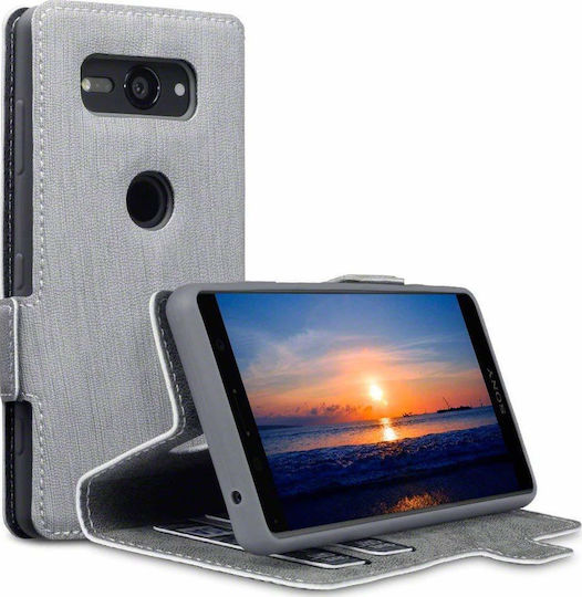 Terrapin Low Profile Brieftasche Synthetisches Leder Gray (Xperia XZ2 Kompakt)