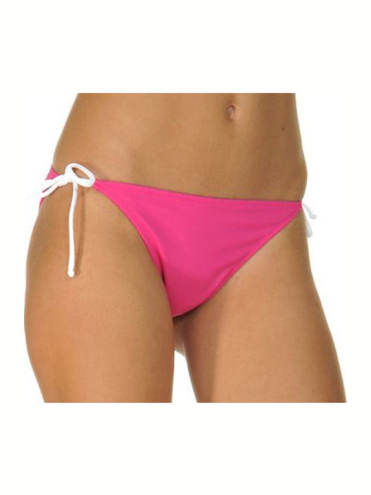 Bikini Slip με Κορδονάκια Φούξια