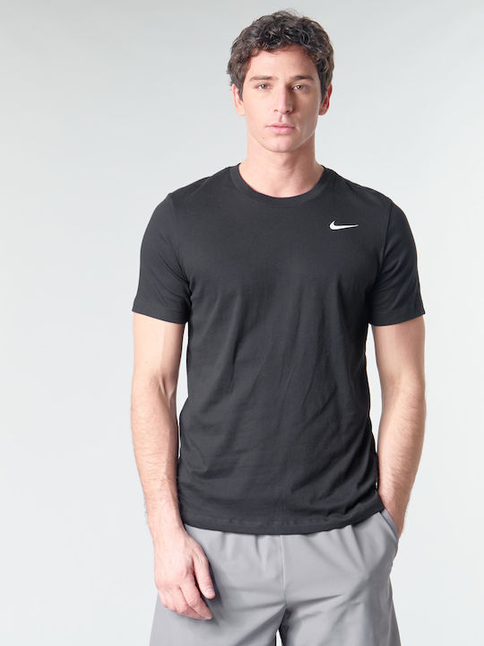 Nike Tricou sportiv pentru bărbați cu mâneci scurte Dri-Fit Negru