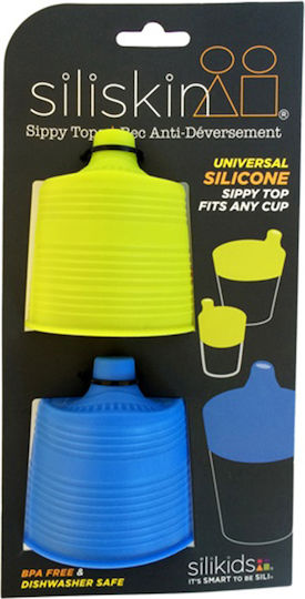 Silikids Coperta Din Spate Multicolor Sippy Din Silicon Pentru 12+ Luni 2 Bucăți
