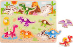 Wooden Kids Peg Puzzle Dinosaurs 9pcs Tooky Toys