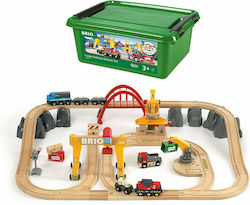 Brio Toys Cargo Railway Set cu Trenuleț din Lemn pentru 3++ Ani