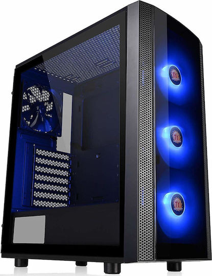 Thermaltake Versa J25 Tempered Glass RGB Edition Gaming Midi Tower Κουτί Υπολογιστή με Πλαϊνό Παράθυρο Μαύρο