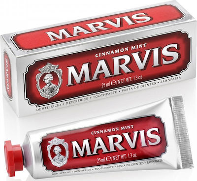 Marvis Toothpaste Fluoride Free for Whitening , Plaque & Cavities Cinnamon Mint 25ml