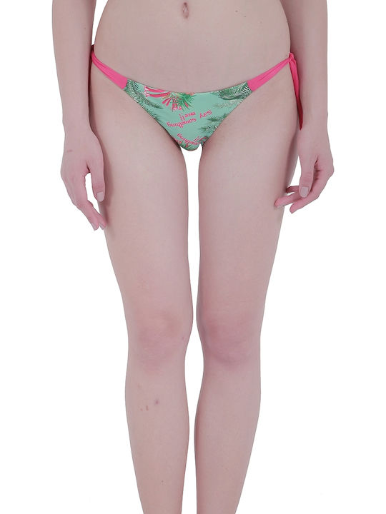 Luha Bikini Slip mit Schnürchen Blumen
