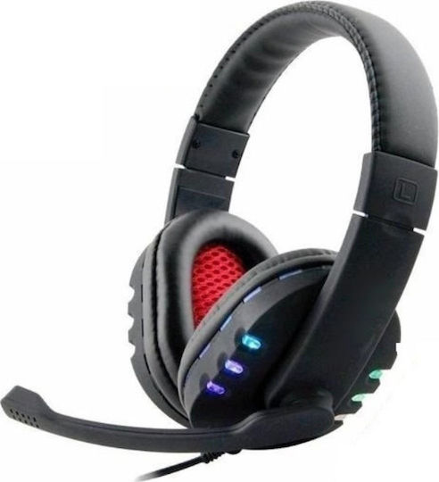 Andowl S-359 Over Ear Gaming Headset με σύνδεση USB Black / Red