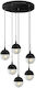 Luma Pendant Suspension for 6 Bulbs E27 Black