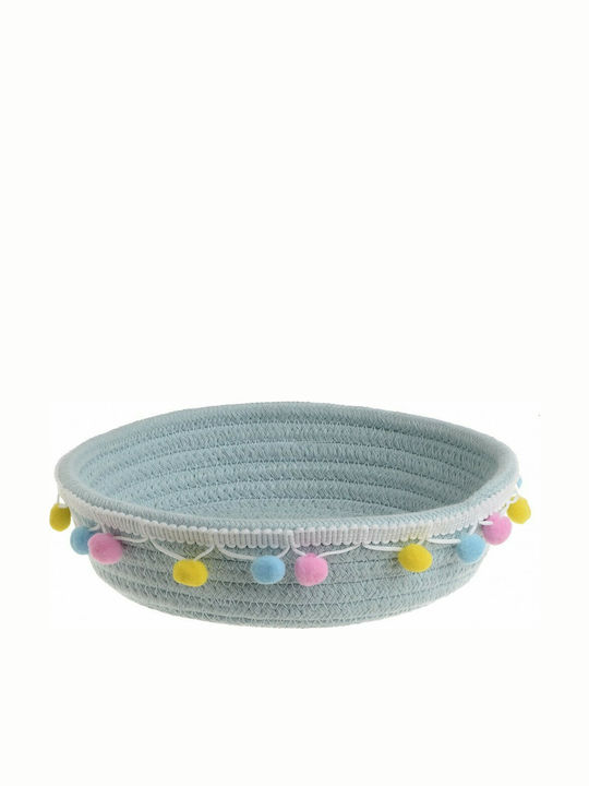 Inart Decorative Basket Fabric Blue 20x20x7cm