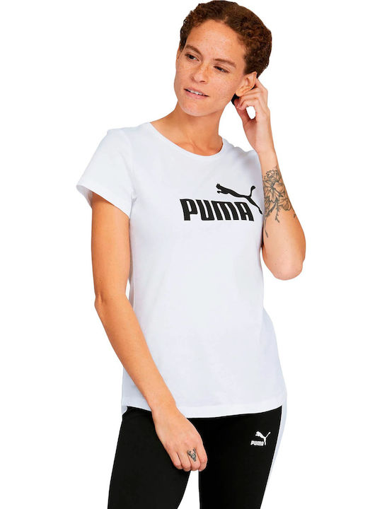 Puma Essentials Women's Athletic T-shirt Polka Dot White