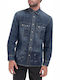 Jack & Jones Men's Shirt Long Sleeve Denim Navy Blue