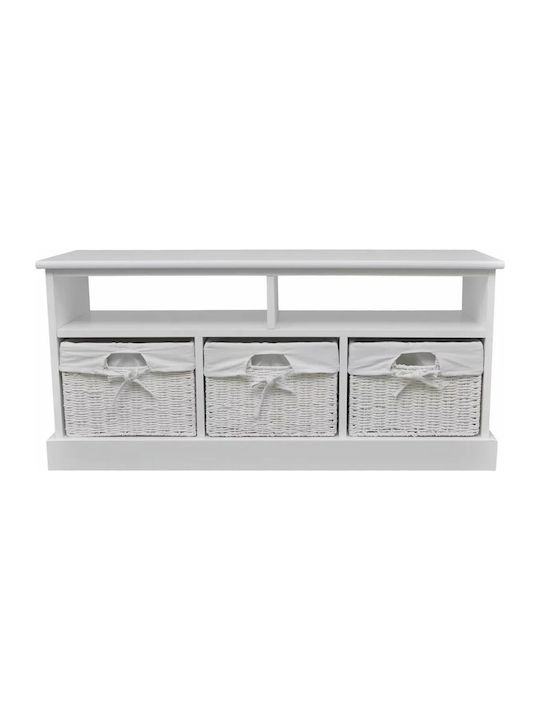 Aarau Hallway Furniture with Bench Λευκό 95x35x44cm