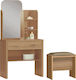 Caliber Wooden Makeup Dressing Table Sonoma / Oak with Mirror 80x39x155cm