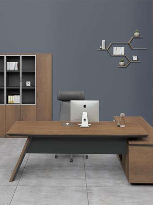 Ecke Professionelles Büro Proline Holz Dark Wal...