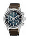 Citizen Watch Chronograph Eco - Drive with Brown Rubber Strap