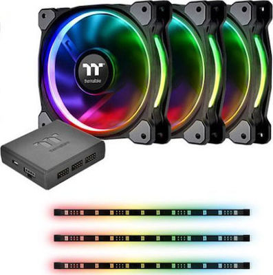 Thermaltake Riing Plus 12 RGB Radiator Fan Lumi Plus TT Premium Case Fan 120mm με Σύνδεση 4-Pin PWM 3τμχ