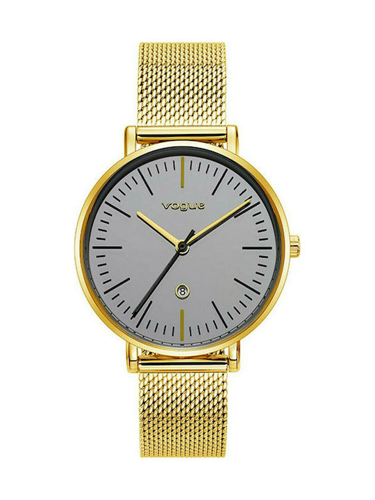 Vogue Mirror Lady Watch with Gold Metal Bracelet