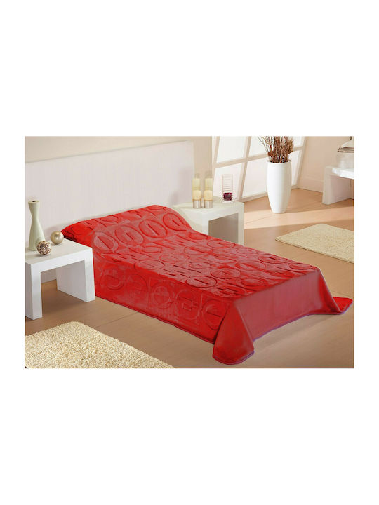 Dimcol Collection Blanket Velvet Single 160x220cm. Red