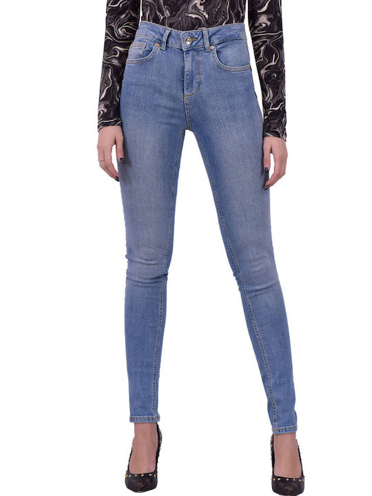 LIU JO 'DIVINE' BOTTOM UP HIGH WAIST JEANS FOR WOMEN 37D4057-77911 (77911/DEN.BLUE CRUX WASH)