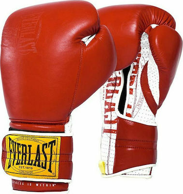 Everlast 1910 Classic Sparring Leather Boxing Competition Gloves Red