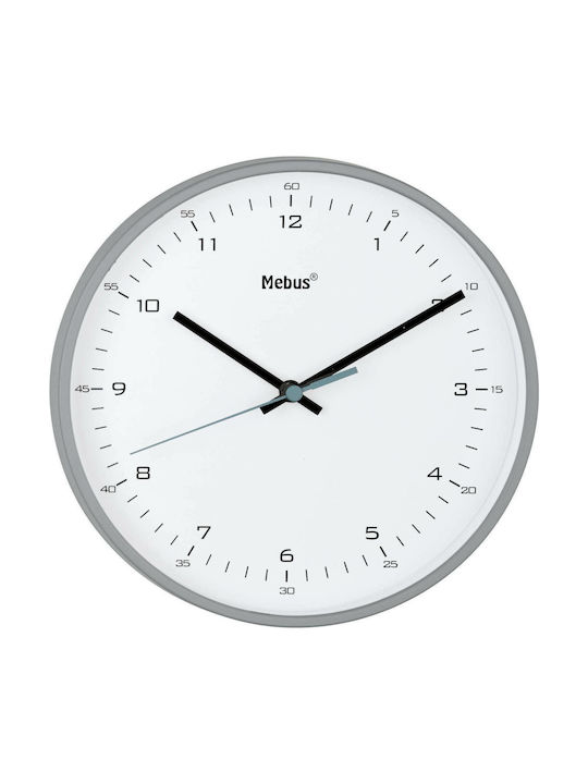 Mebus Wall Clock Plastic White Ø20cm