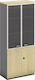 Ντουλάπα Γραφείου από Ξύλο & Γυαλί Project με Κλειδαριά Sonoma 80x40x200cm
