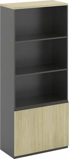 Dulap De Depozitare Pentru Birou Project Din Lemn Sonoma Gri 80x40x200cm EO908