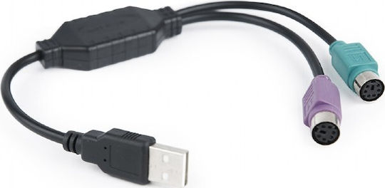 Gembird Converter USB-A male to PS/2 female 1pcs UAPS12-BK