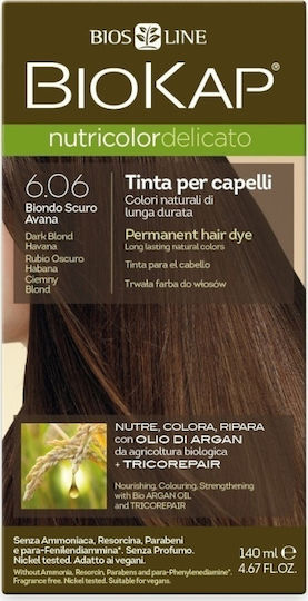 Biosline Biokap Nutricolor Delicato Βαφή Μαλλιών Χωρίς Αμμωνία 6.06 Rapid Dark Blond 135ml