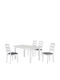 Kitchen Table Miller Expandable with 3 Chairs 120(+30) x 80 cm White / Gray