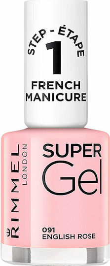 Rimmel Super Gel Nagellack Französische Maniküre Glossy Lang anhaltende Politur Rosa 12ml