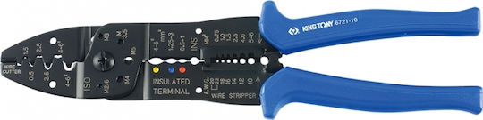King Tony Crimping Pliers for Cross-Section Range 0.5 - 6mm² with Stripper Skinner (Length 250mm)
