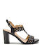 Caprice Leder Damen Sandalen Anatomisch in Schwarz Farbe