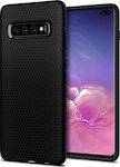 Spigen Liquid Air Umschlag Rückseite Silikon Schwarz (Galaxy S10+) 606CS25764