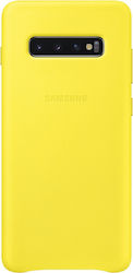 Samsung Leather Back Cover Yellow (Galaxy S10+)