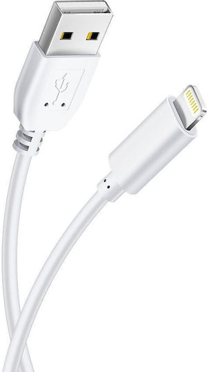 Blue Star Lite Regular USB-A la Cablu Lightning Alb 1.2m