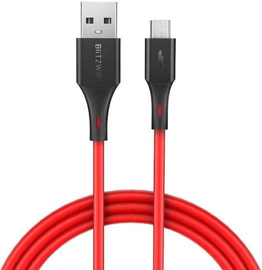 BlitzWolf Редовна USB 2.0 до микро USB кабел Черен 1м (BW-MC13) 1бр