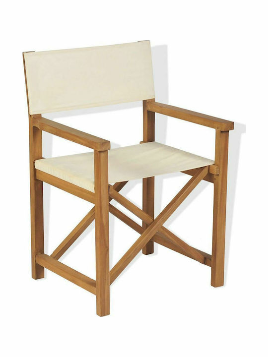 Wooden Director Chair Ecru 58x53x85cm