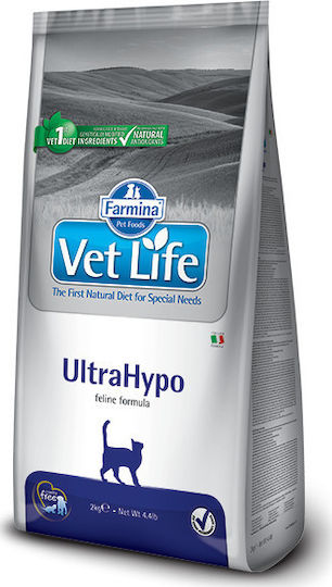 Farmina Vet Life Ultra Hypo Dry Food Diet, Gluten-Free for Adult Cats with Rice / Fish 0.4kg