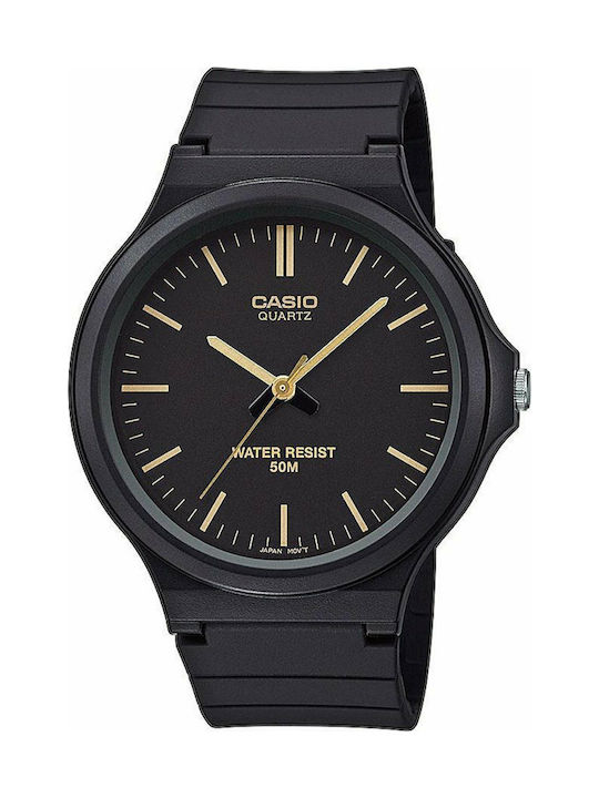 Casio Ρολόι Μπαταρίας με Μαύρο Καουτσούκ Λουράκι