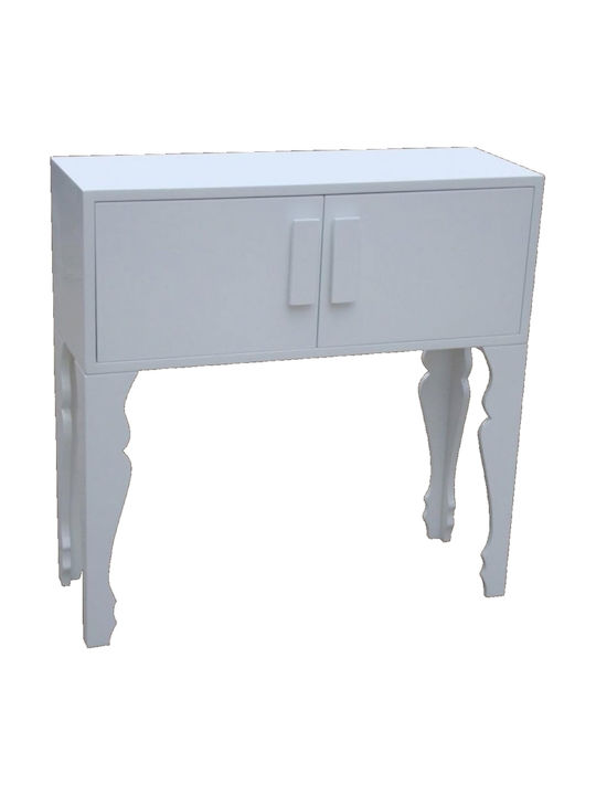 Wooden Console Table White L80xW28xH80cm