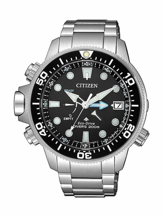 Citizen Promaster Aqualand Мъжки Часовник 46mm Eco - Drive със Сребърна Метална Гривна