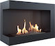 Kratki Delta L 700 Tuv Indoor Wall Mounted Bioethanol Fireplace Black 70x28x48cm