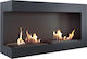 Kratki Delta L 900 Tuv Indoor Wall Mounted Bioethanol Fireplace Black 90x28x48cm