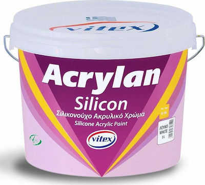 Vitex Acrylan Silicon Plastic Acrilyc Paint for Exterior Use White 3lt