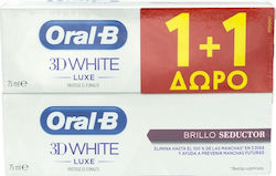 Oral-B 3D White Luxe Glamorous White Toothpaste for Whitening 2x75ml