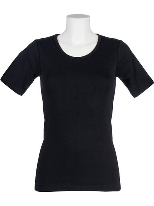 Heat Holders Thermal Vest Γυναικεία Ισοθερμική Κοντομάνικη Μπλούζα Μαύρη