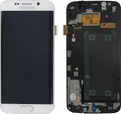 Samsung Οθόνη mit Touchscreen und Rahmen für Galaxy S6 Edge (Weiß)