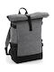 Bagbase Block Roll-Top Fabric Backpack Gray 22lt